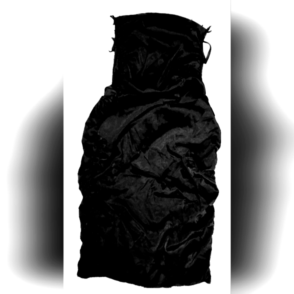Little Black Rouchy Dress